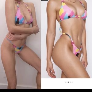 Nwt I.am.gia tiger mist o ring pop art bright bikini S